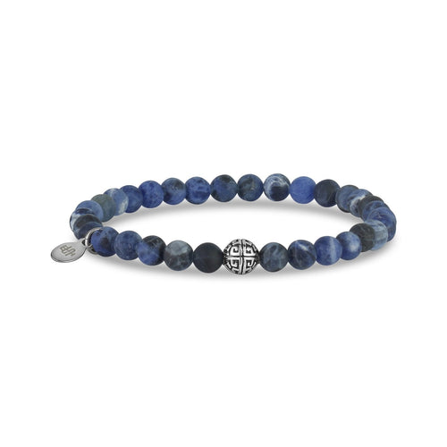 Matte Blue Sodalite Stretch Mala Beads (6mm)